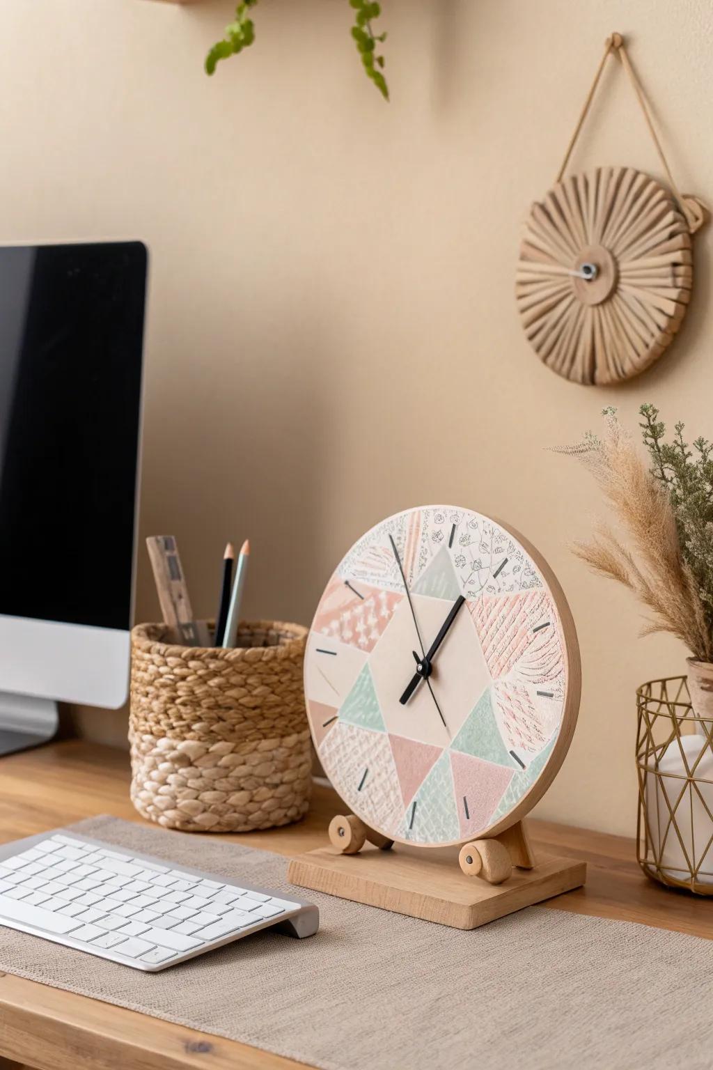 Time ticks in style with this funky CD clock — a perfect blend of minimalist elegance and boho charm!