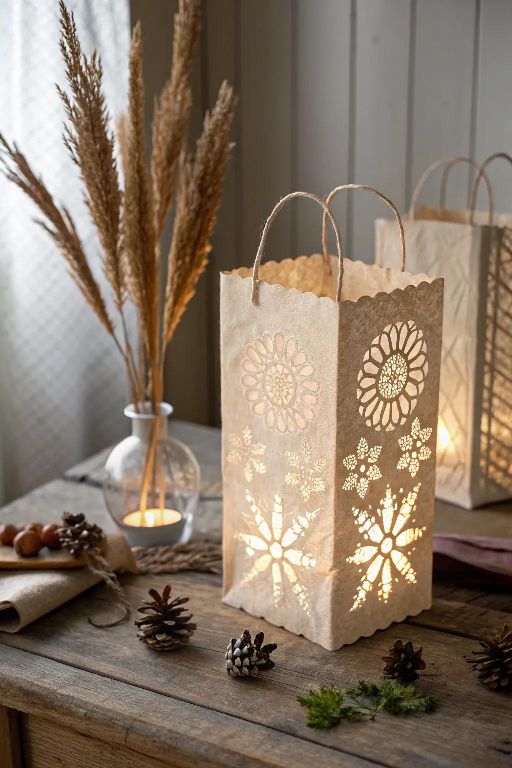 Transform simple paper bags into enchanting lanterns that illuminate your space with warmth and charm.