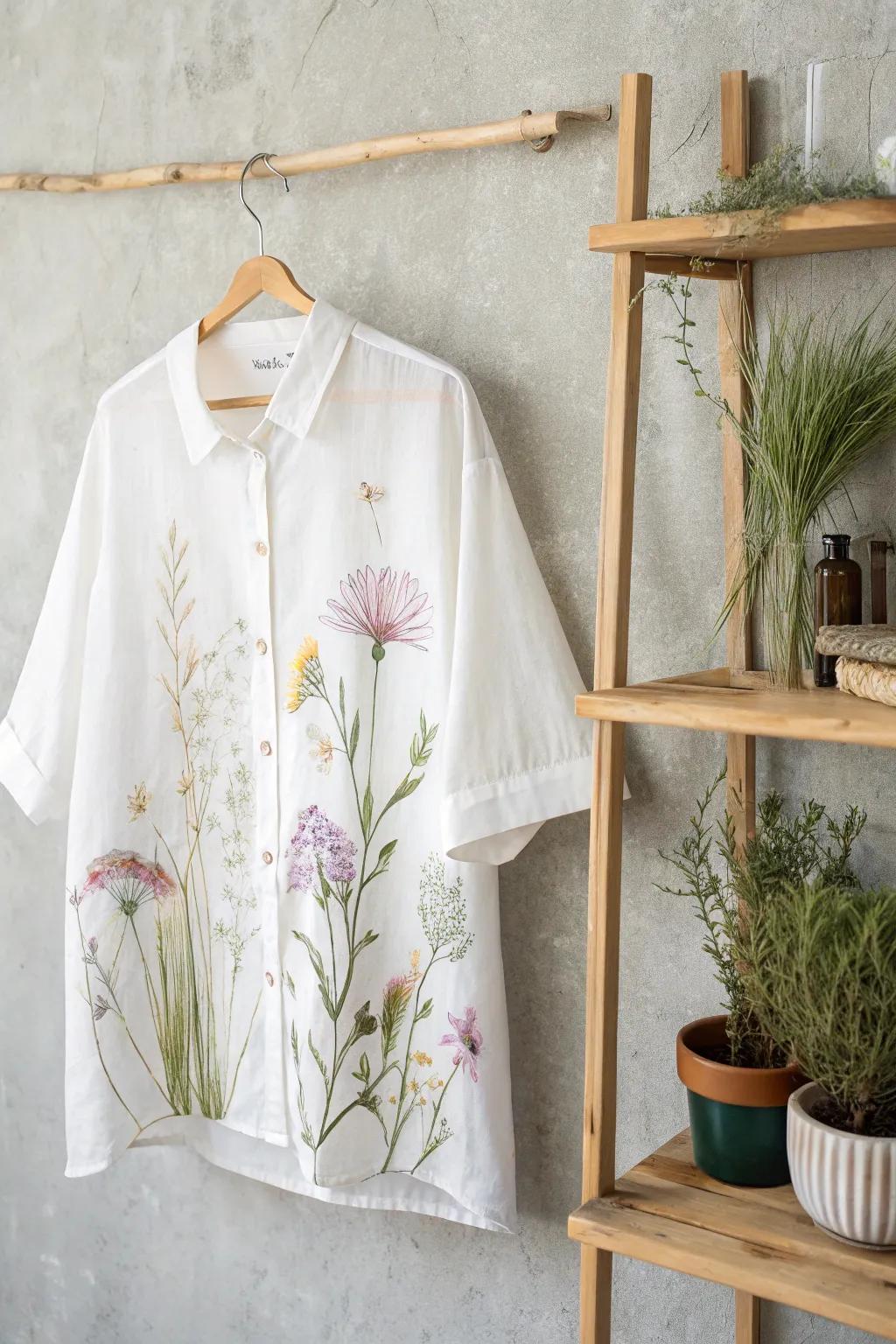 Wearable art: Elevate your style with watercolor-inspired illustrations on custom shirts.