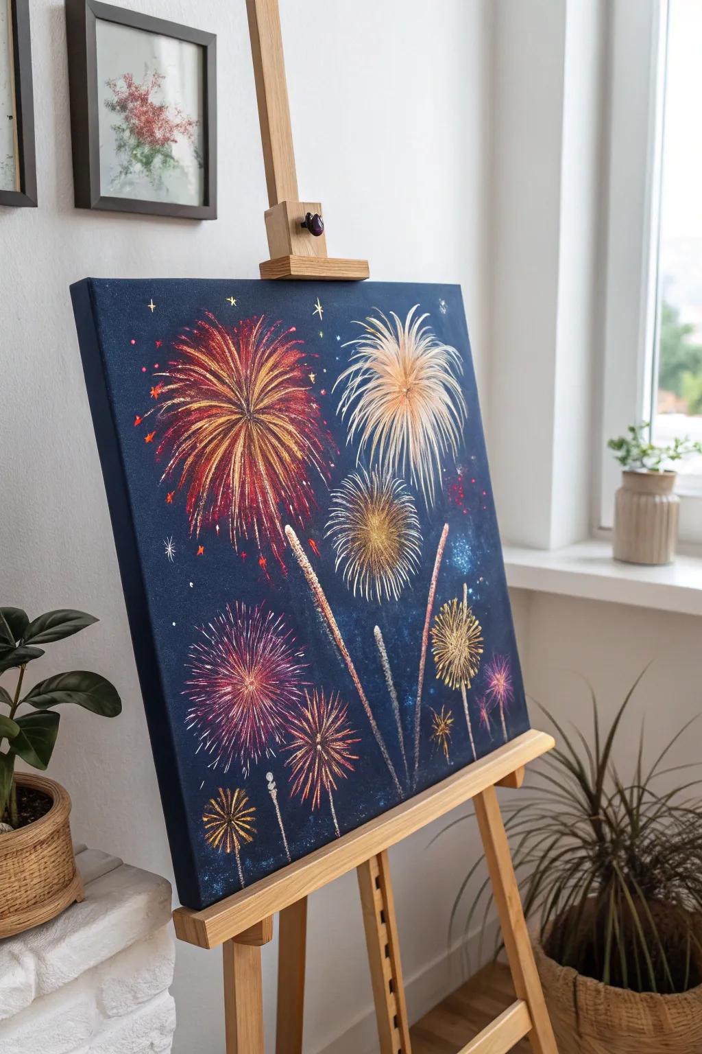 Illuminate your space with the vibrant energy of fireworks—perfect for adding a festive touch to any room.