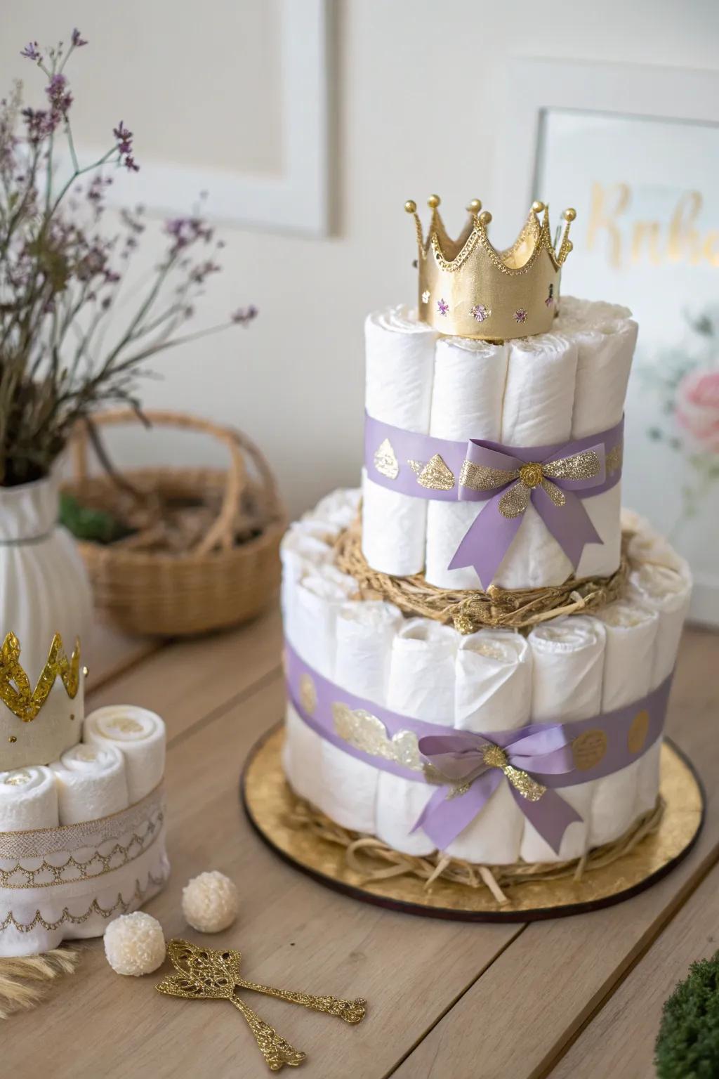 Royal Twins: A majestic diaper cake for the little princes and princesses in your life.