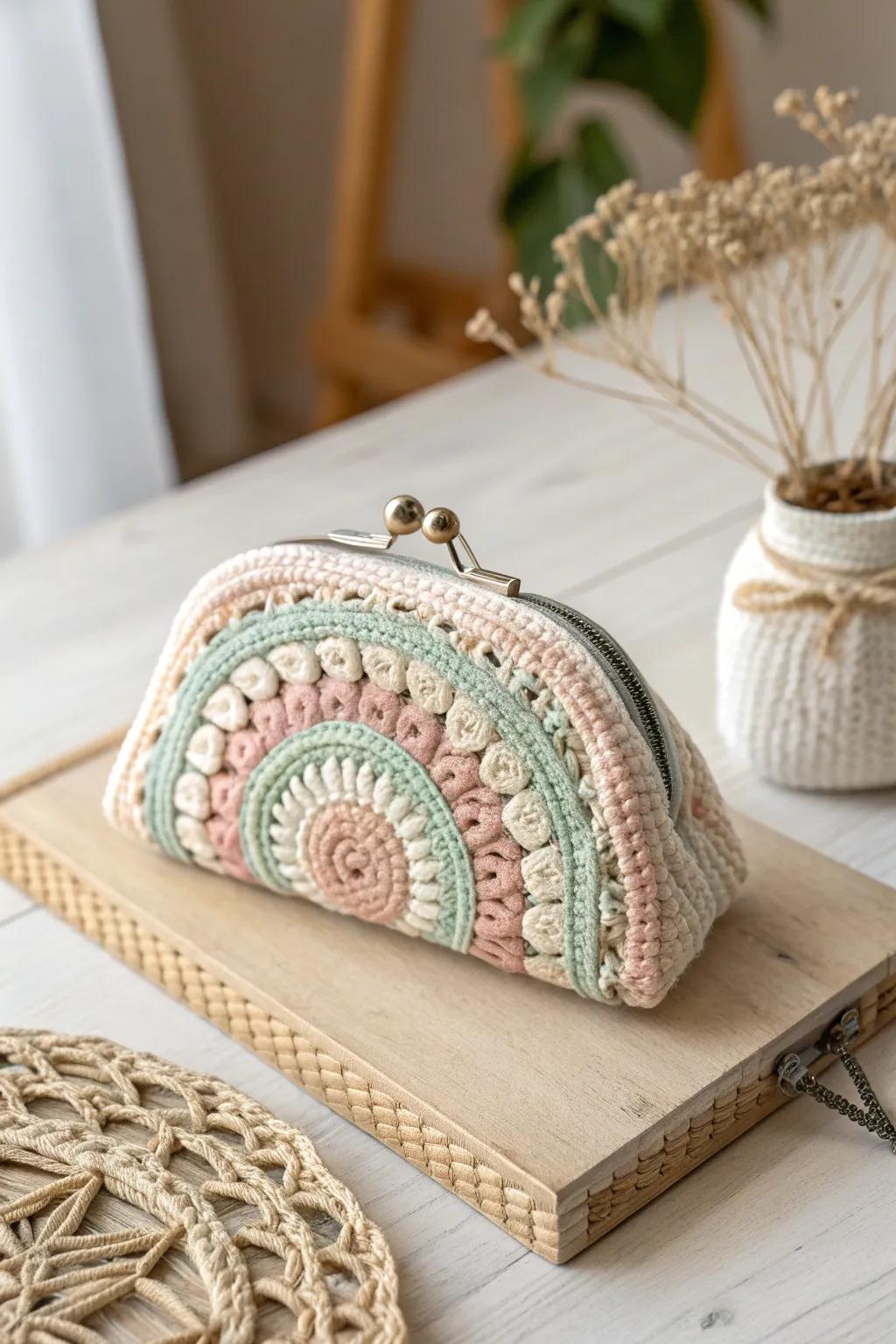 Crafted with care: Embrace the art of crochet with this charming coin purse.