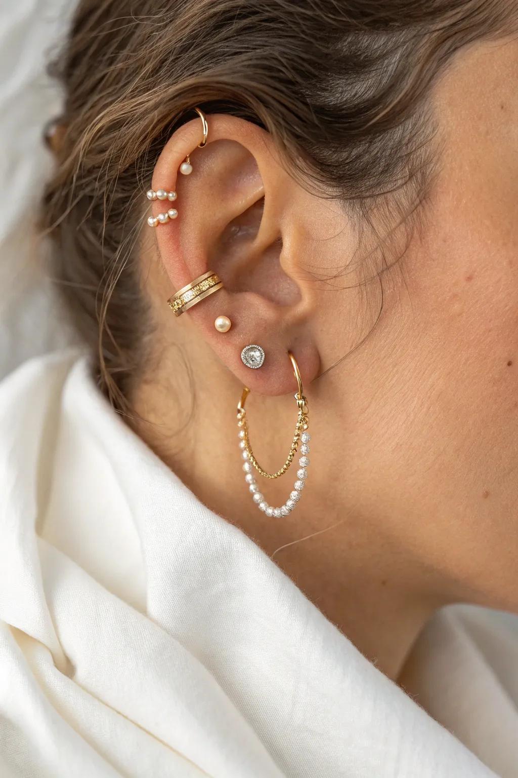 Elevate your style with a perfectly curated ear stack, where simplicity meets elegance.