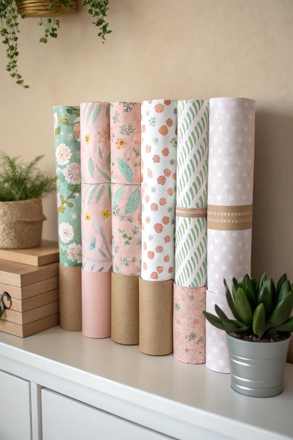 Transform your fabric stash into a work of art with DIY fabric bolts. A perfect blend of Scandinavian simplicity and boho elegance!