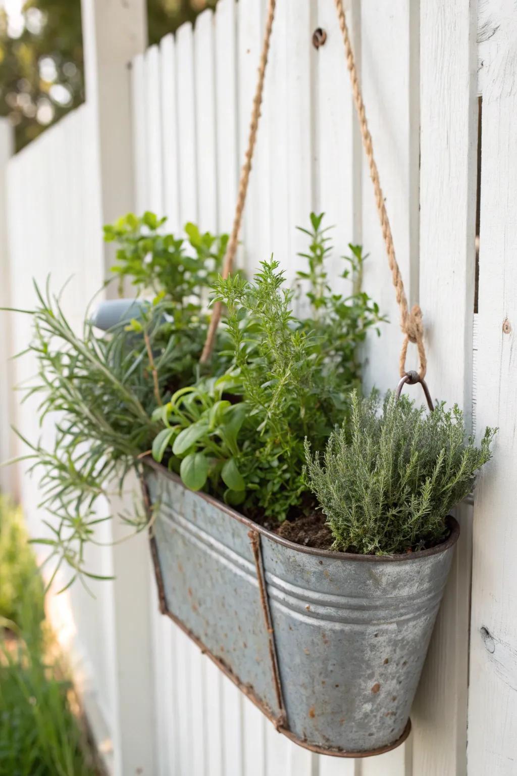 Elevate your garden with recycled metal containers for a chic, industrial touch.