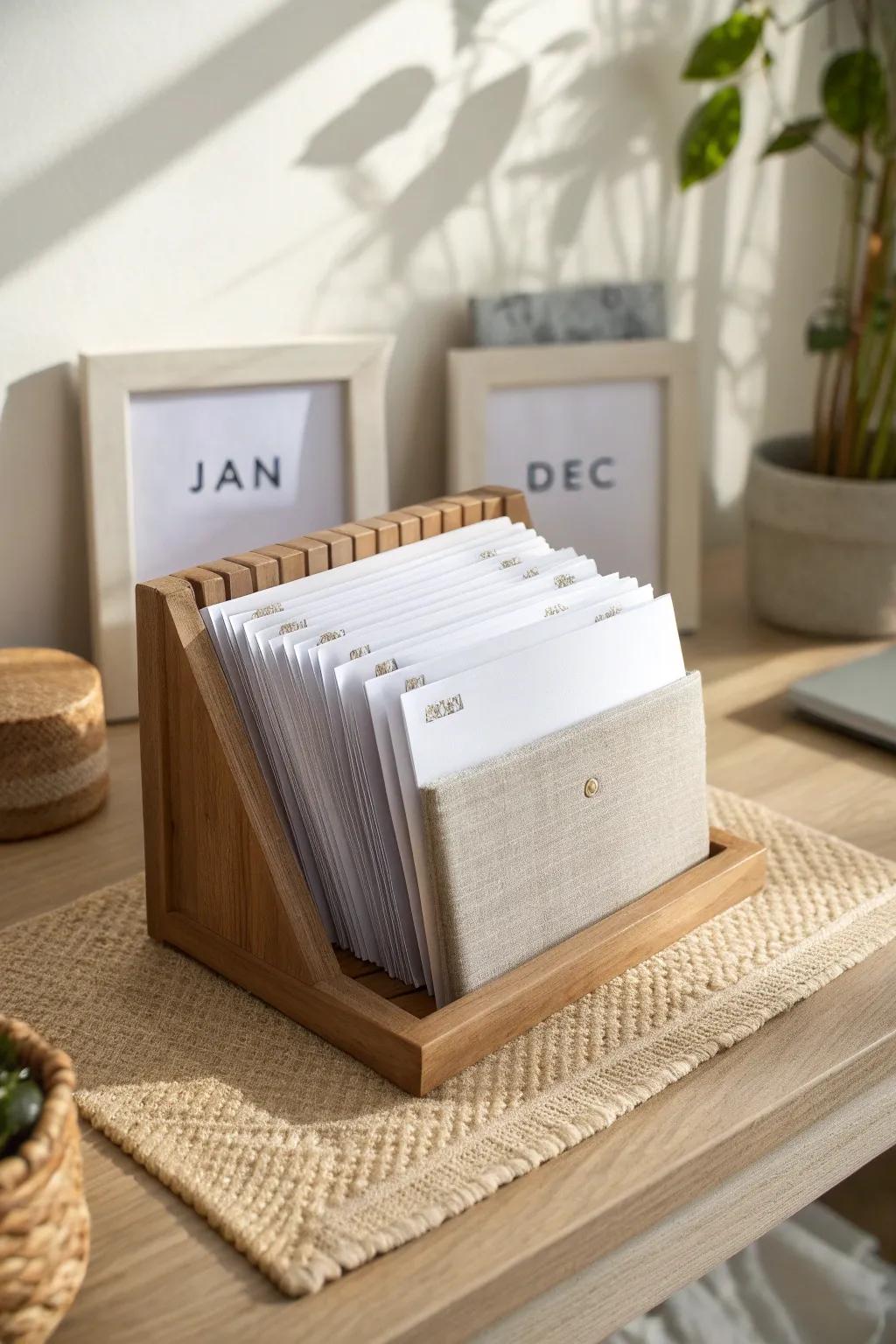 Keep urgent papers tidy with a month-by-month accordion file—simple, calm, and easy to find.