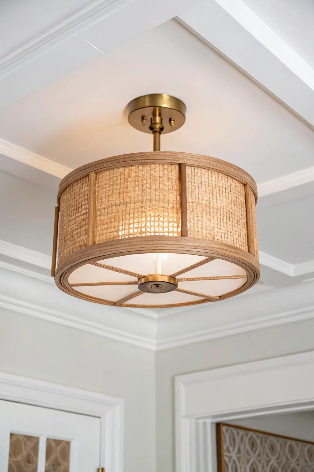 A semi-flush “mini chandelier” moment—adds presence in a small entry without head bumps.
