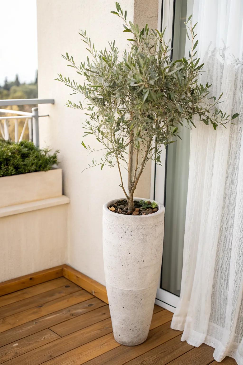One tall statement planter adds instant height and polish—without taking up floor space.