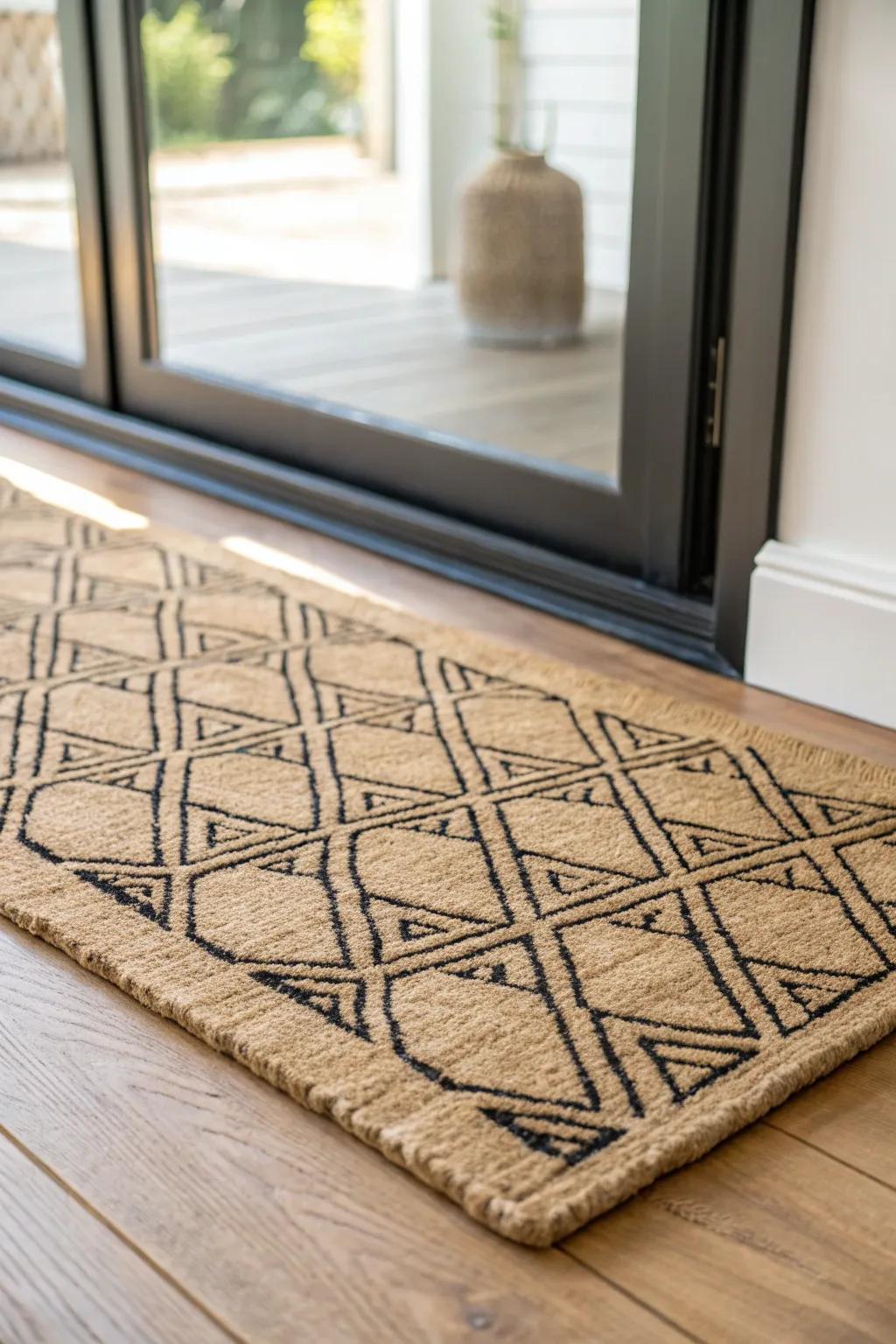 A tough, pretty doormat that traps dirt—so your entry stays cleaner and still looks cute.