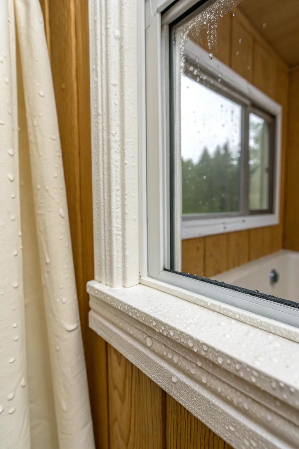 Moisture-proof window trim that stays crisp—sealed edges for steamy baths and tiny spaces.