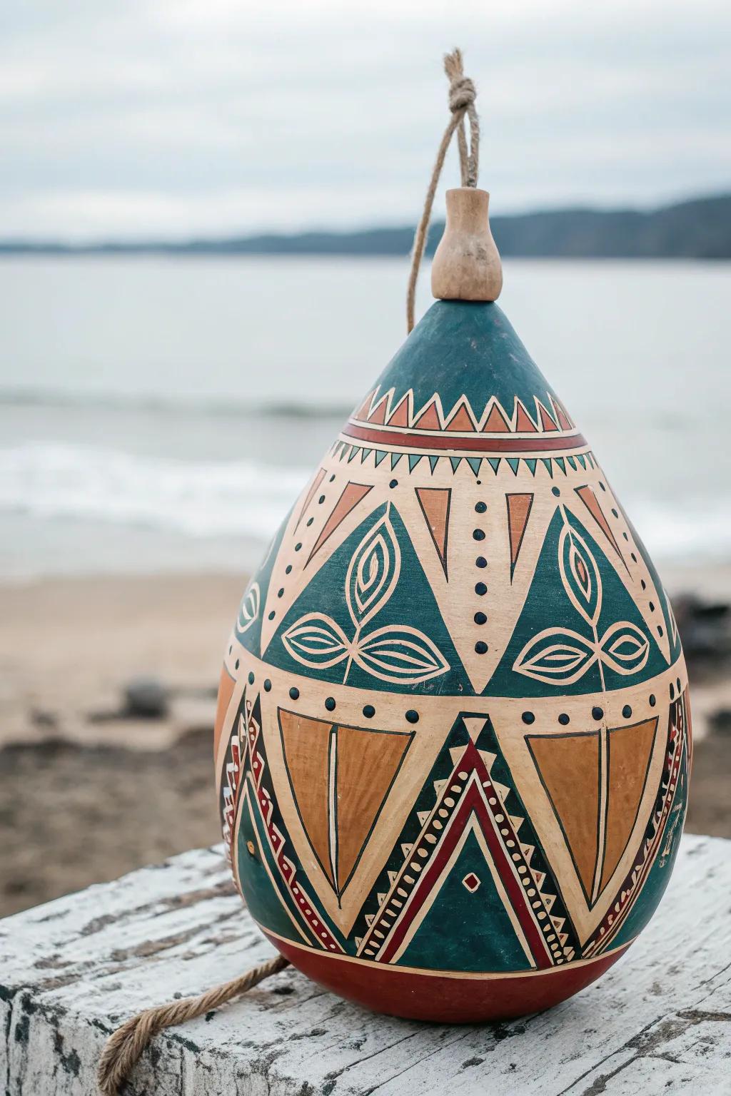 Transform your space with the exotic charm of tribal patterned buoys—where simplicity meets artistry.
