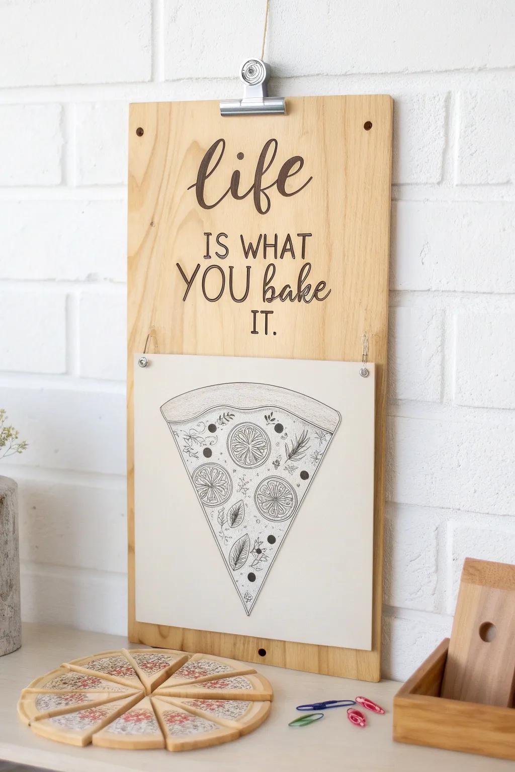 Find inspiration in every slice with our pizza-themed bulletin board.