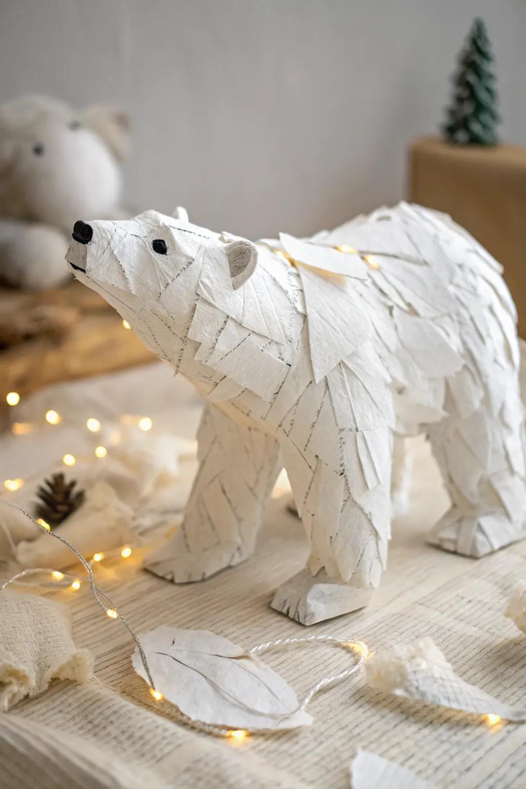 Discover the charm of handcrafted polar bear art with this simple and engaging preschool craft.