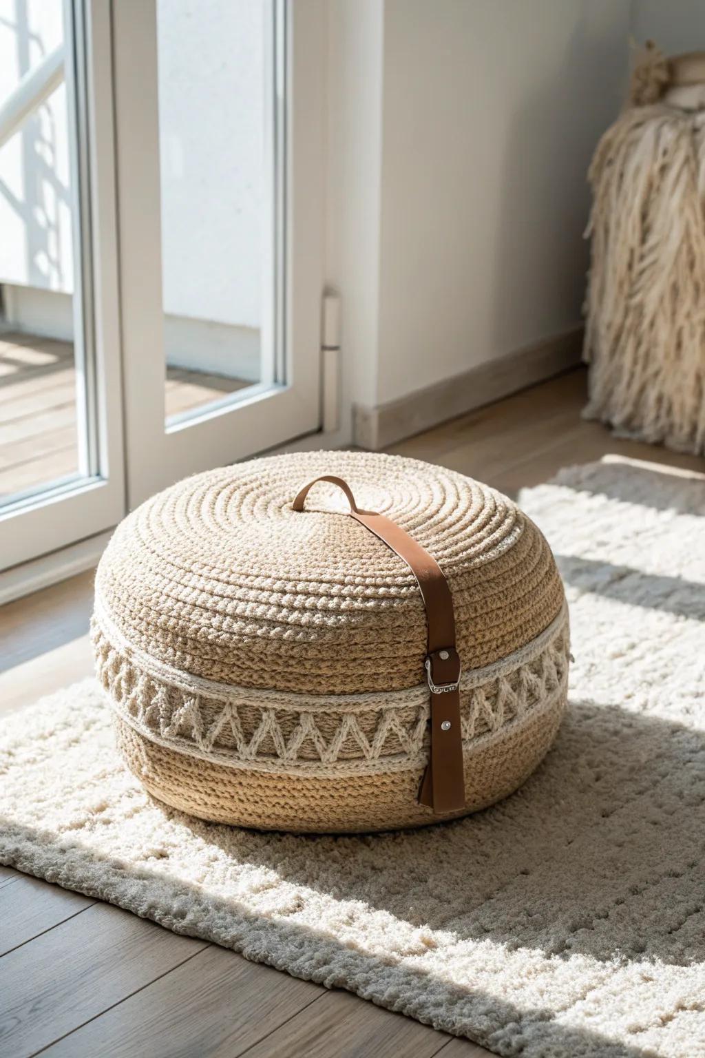 A tactile pouf that turns any tiny reading nook into a cozy, feet-up escape.