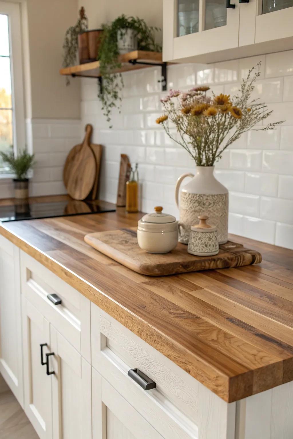 Transform your kitchen with the natural elegance of a refreshed butcher block countertop.