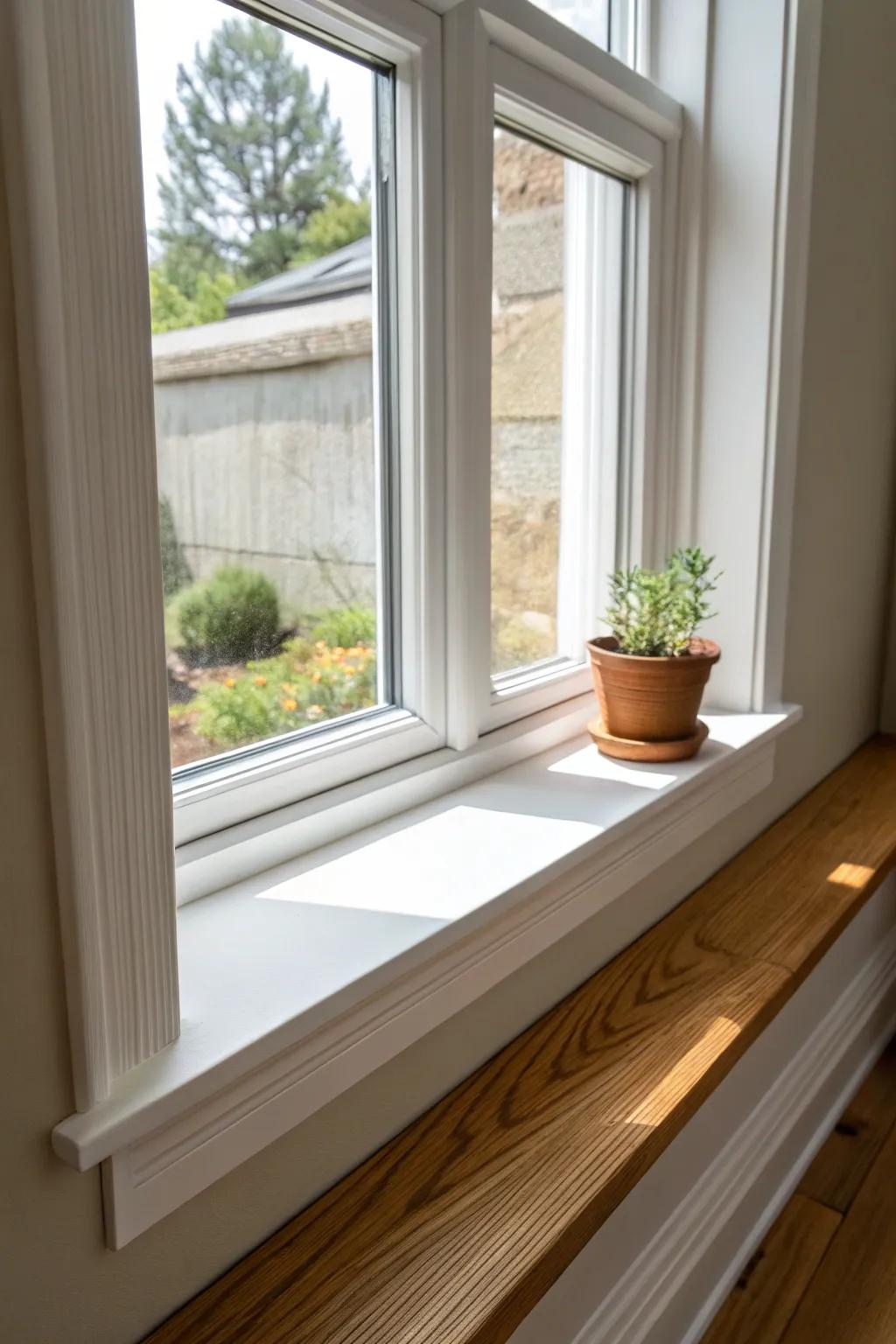 Budget basement glow-up: add simple DIY trim and a deep sill for instant charm.