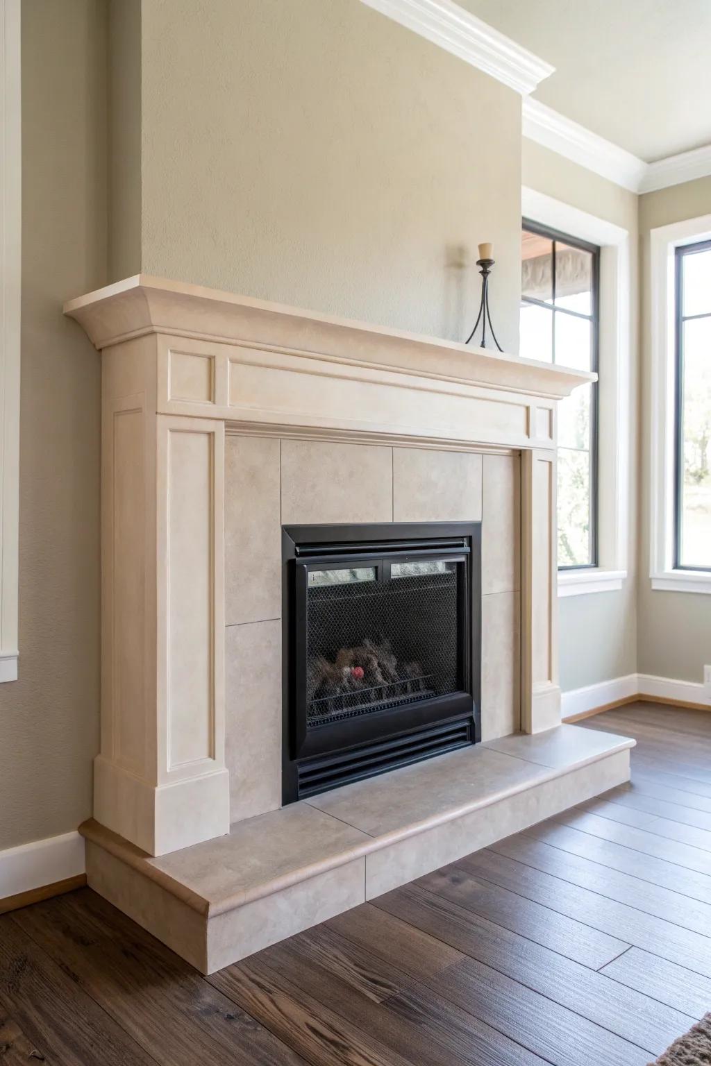 Color-drench your fireplace to blend into the wall—cozy warmth, quieter lines, bigger feel.