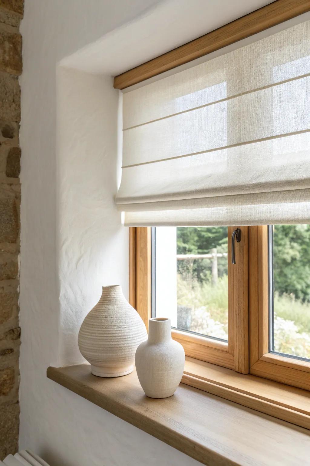 Top-down bottom-up blinds: bright daylight above, privacy below—perfect for eye-level windows.