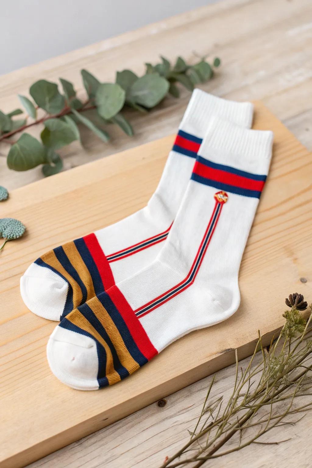 Elevate your game day style with these chic team spirit socks!