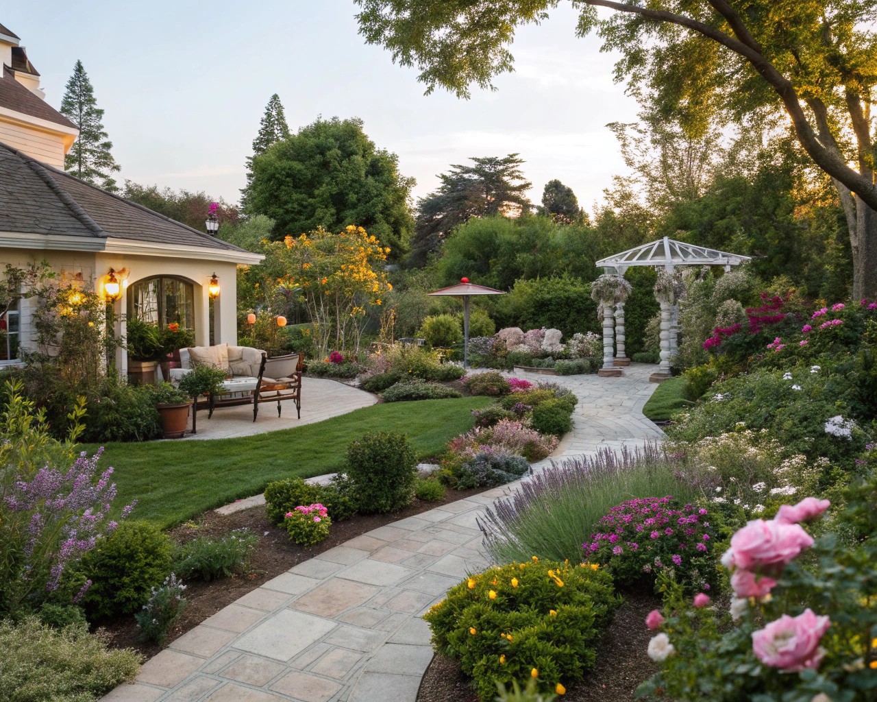Comprehensive garden design ensures functionality and appeal from dawn to dusk through thoughtful zoning.