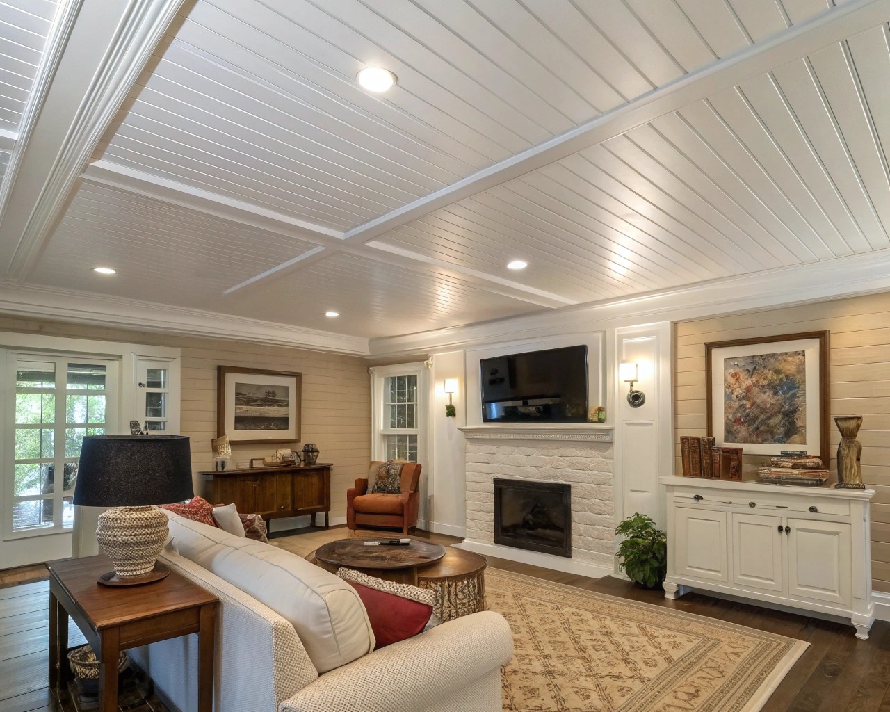 Full coverage options can transform a room and conceal popcorn textures effectively.