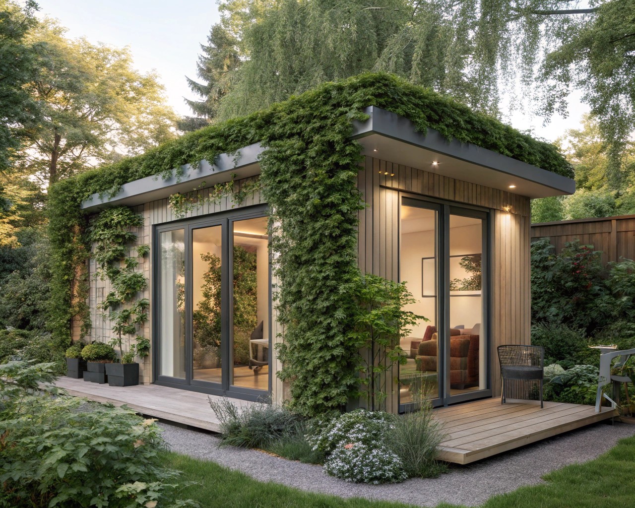 Garden offices offer a serene and separate environment for work.