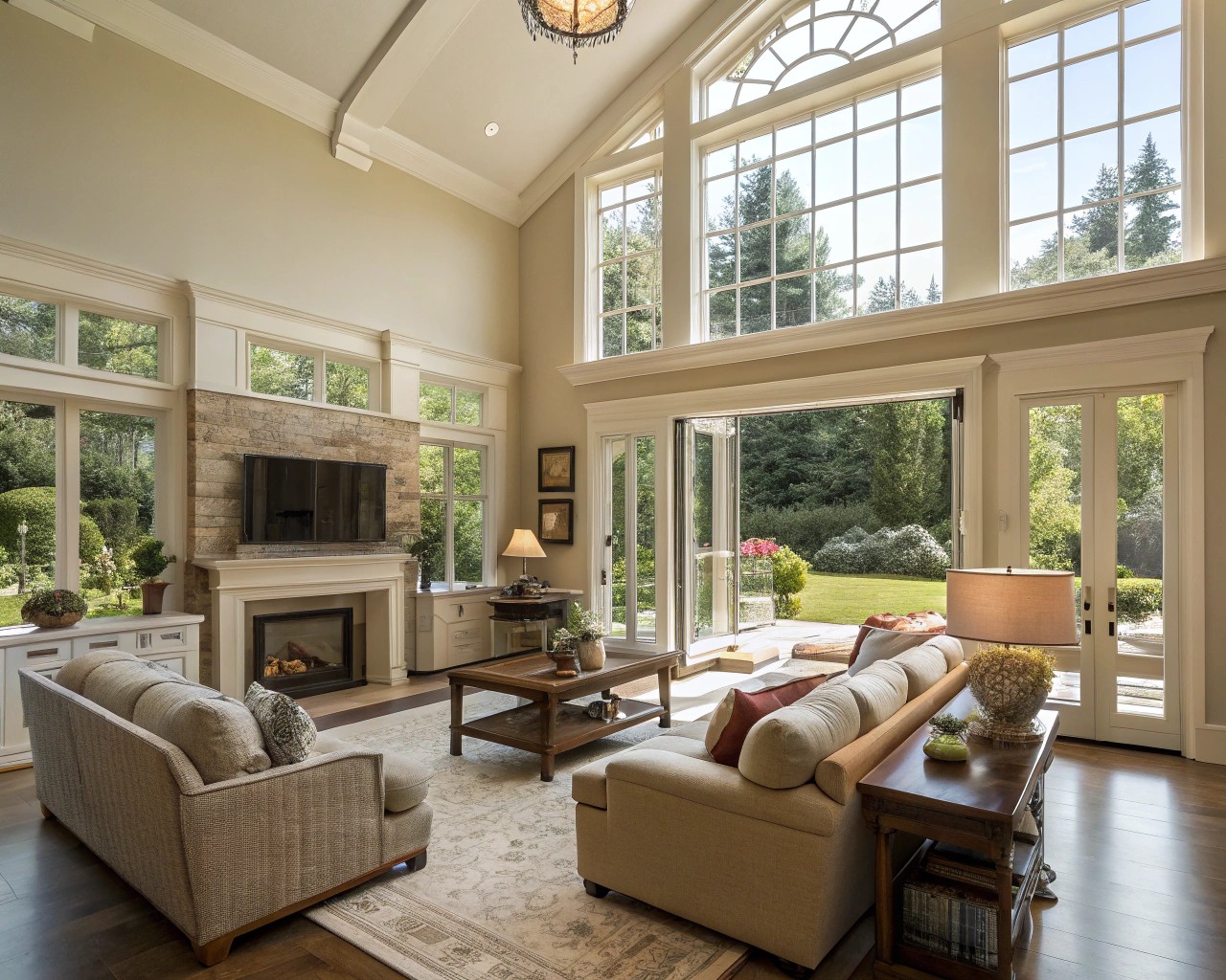 Optimized furniture placement enhancing movement and visual harmony.