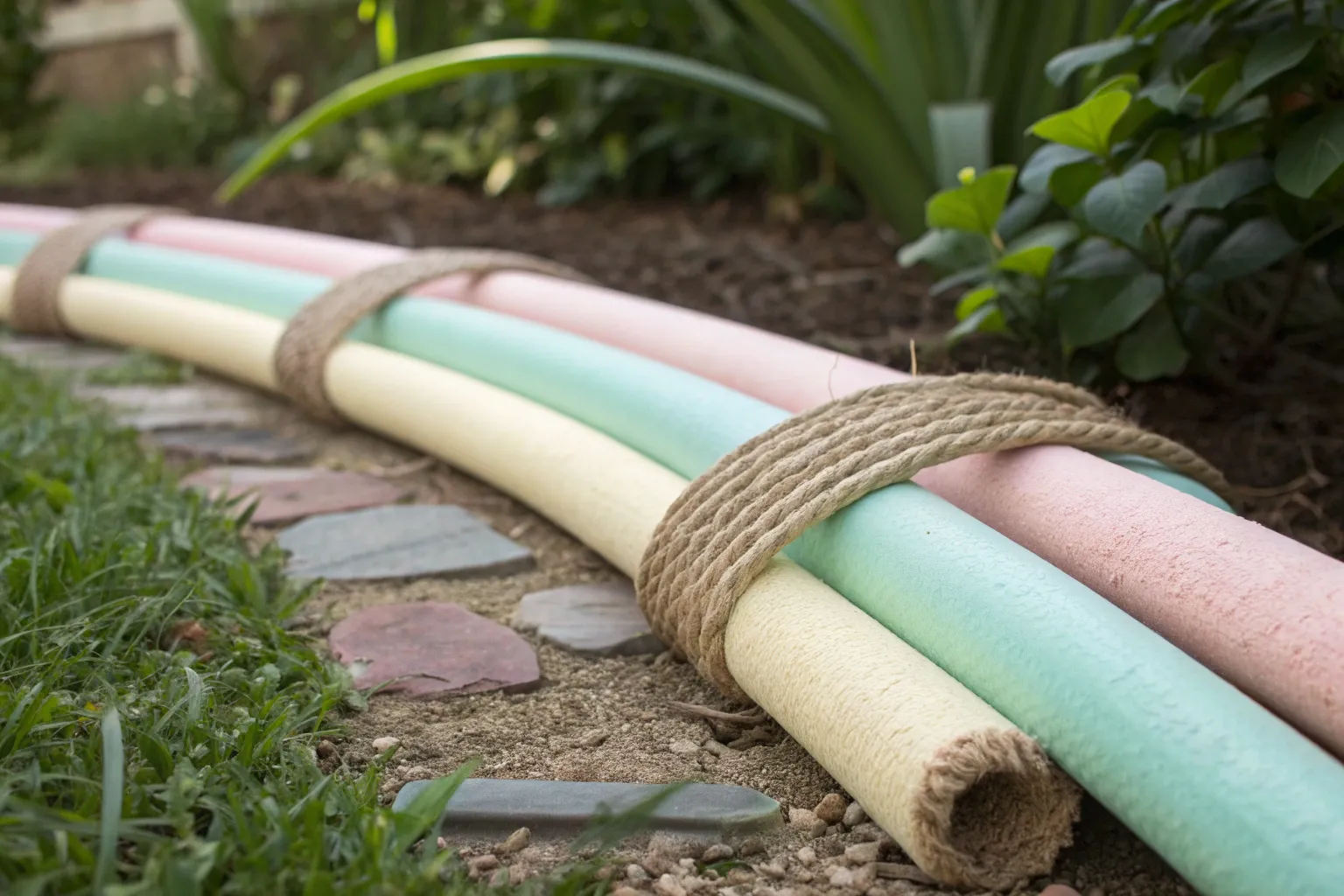 16+ Clever Pool Noodle Garden Edging Ideas