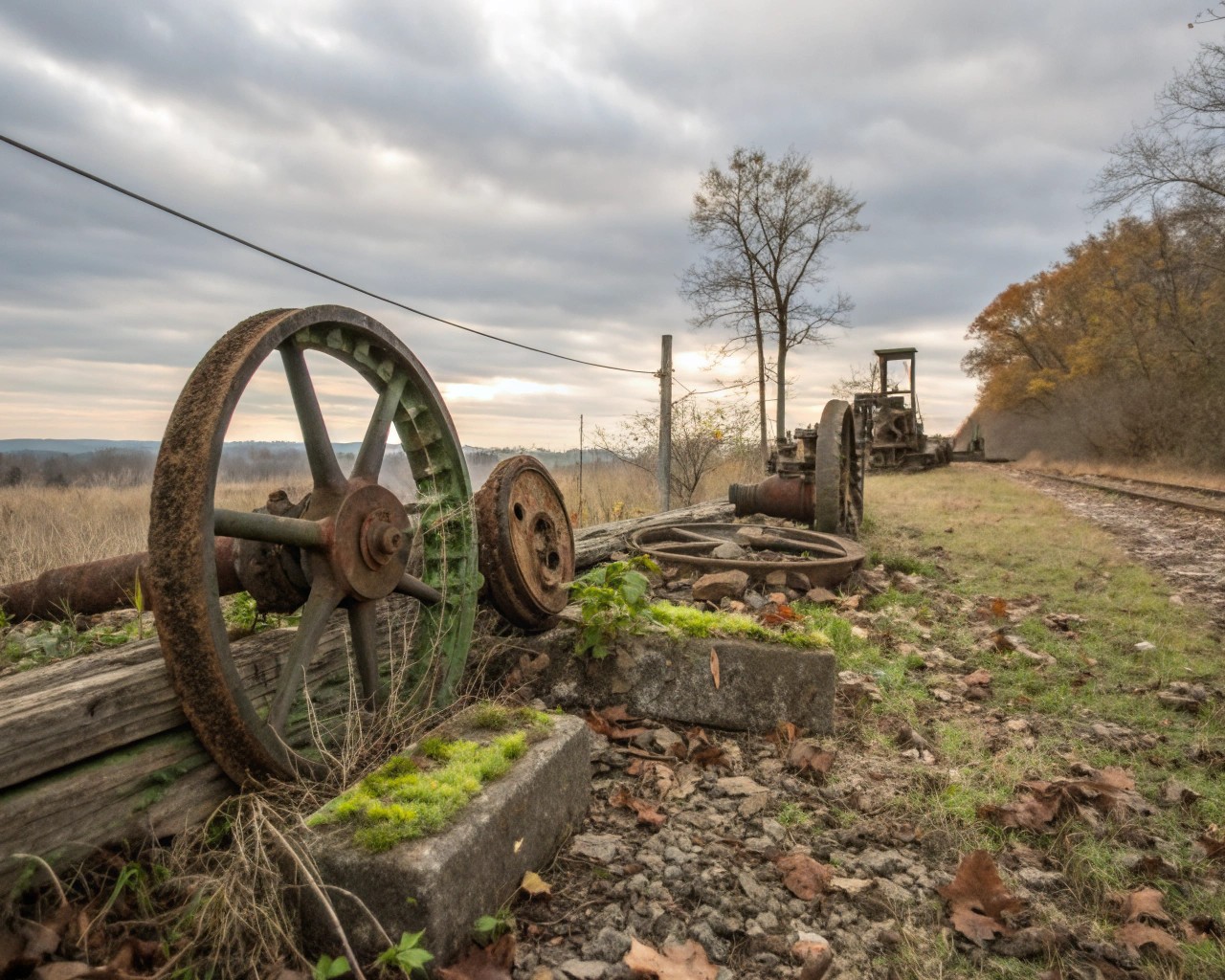 Expressive changes in metals as they react to weathering.
