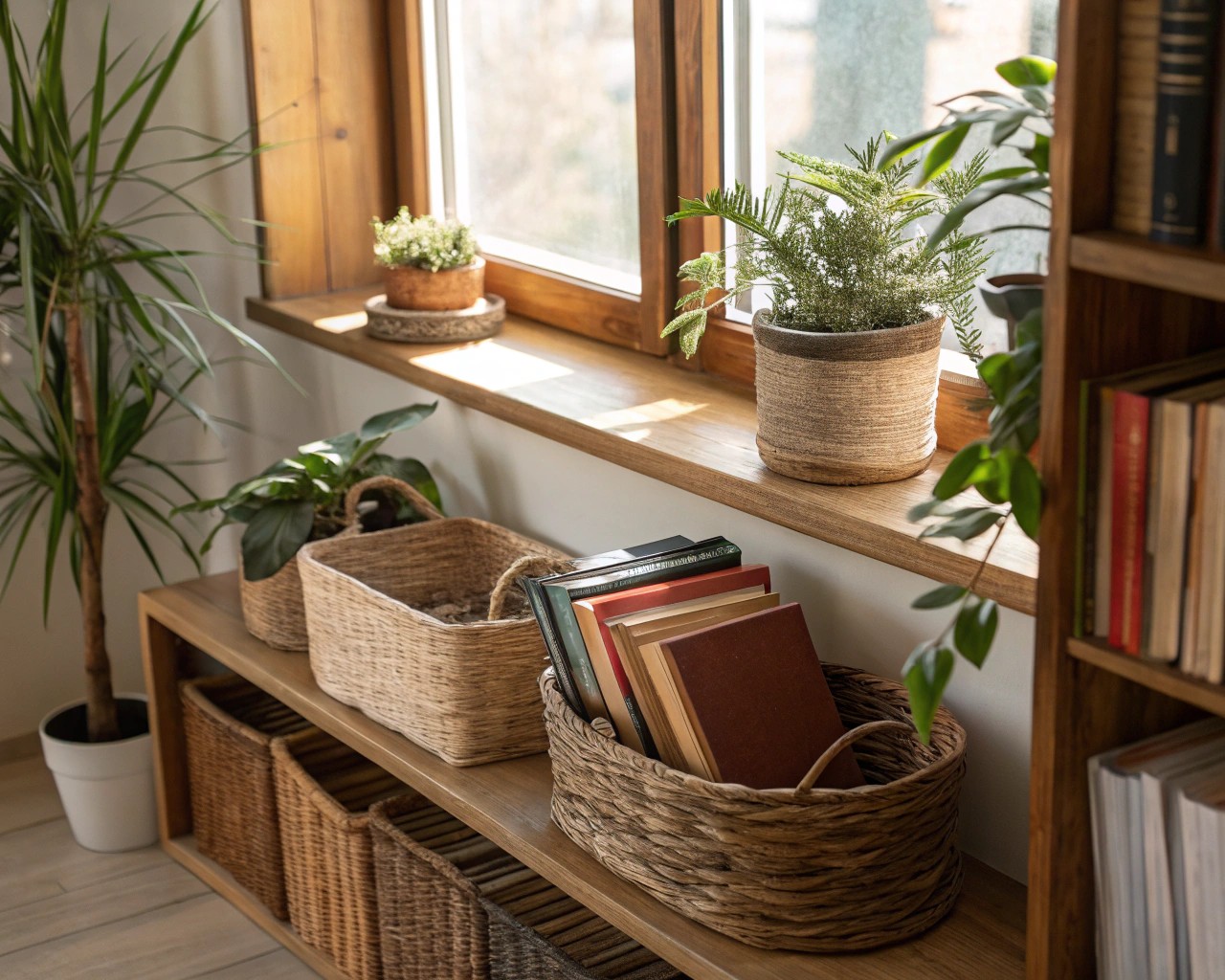 Open storage solutions stimulating engagement with stylish displays.