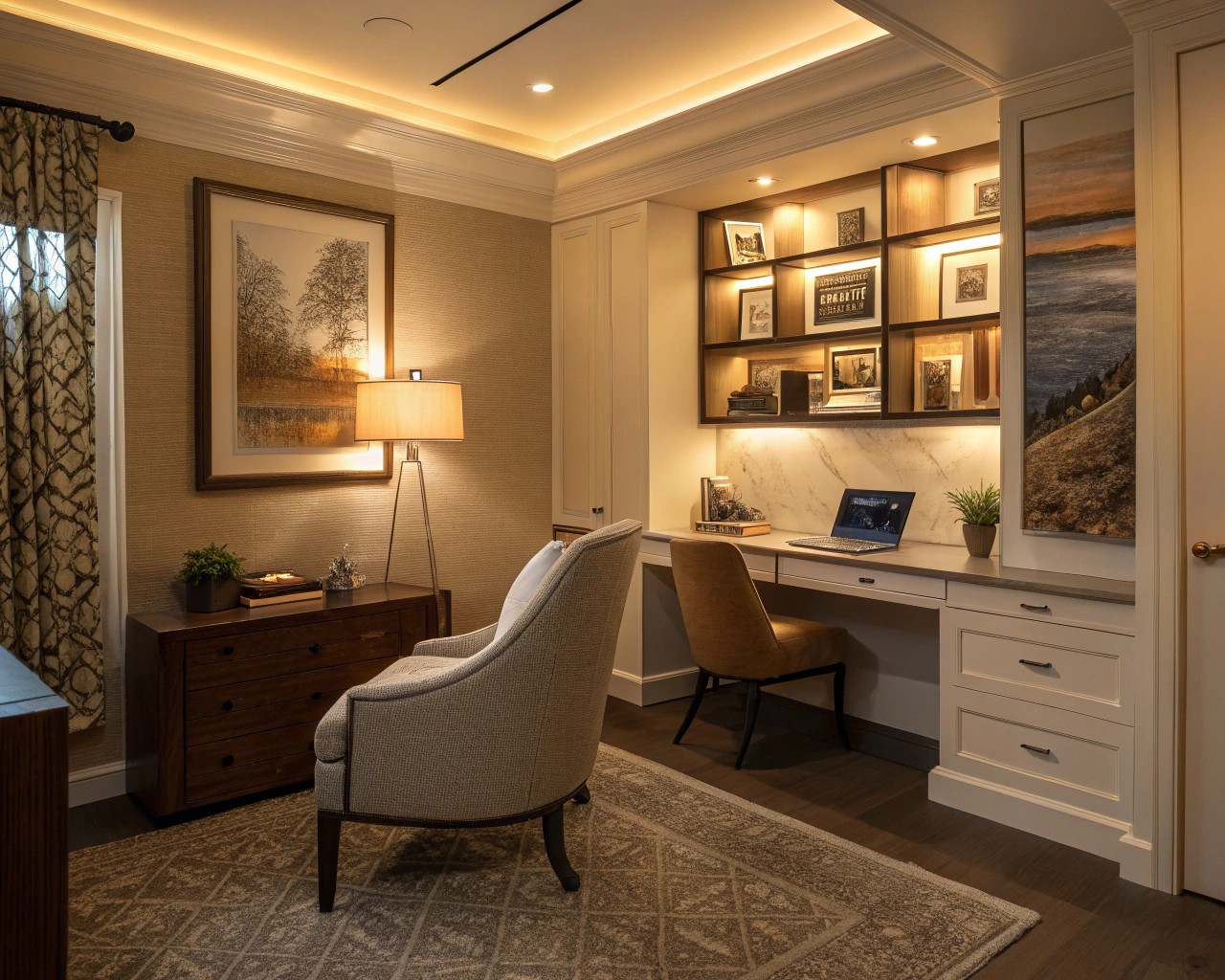 Using light engineering and color to create an open and inviting small space.