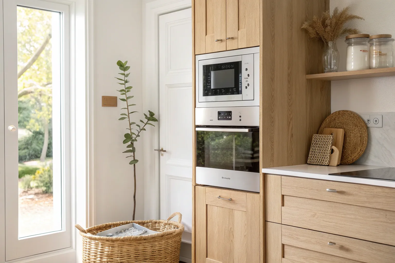 18+ Smart Built In Microwave Cabinet Ideas for Small Kitchens