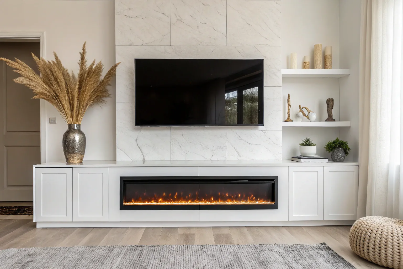 16+ Sleek Modern Electric Fireplace Ideas for Small Spaces