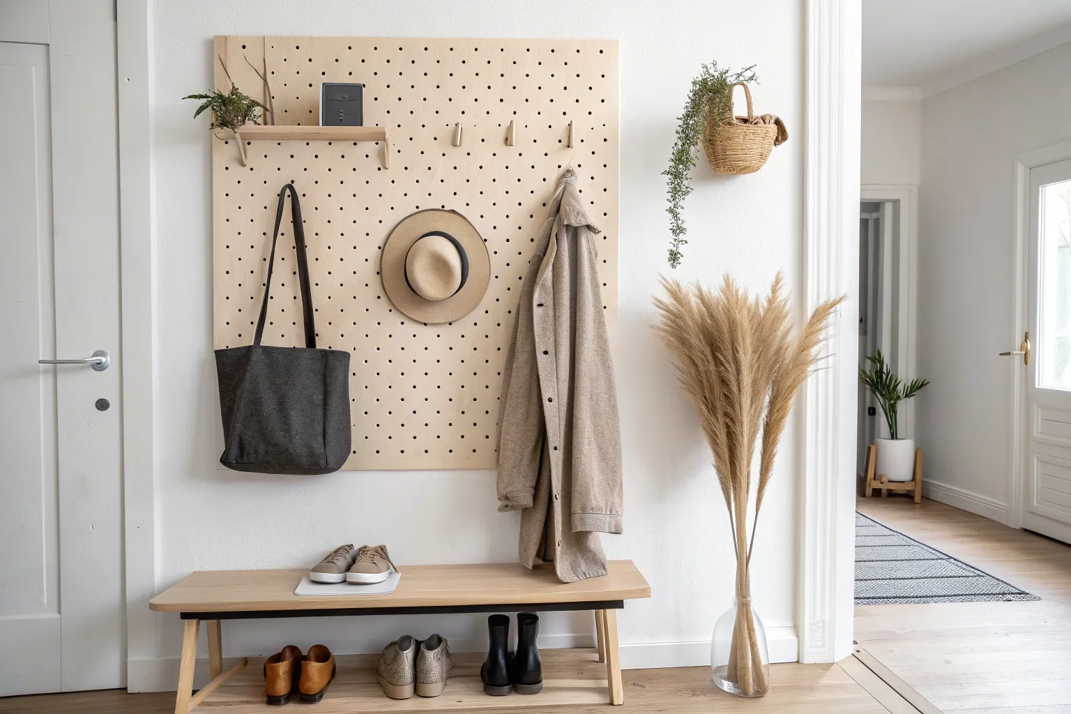 17+ Smart Pegboard Entryway Ideas for Small Spaces