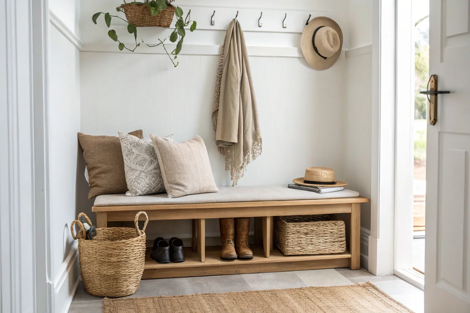 13+ Stylish Small Entryway Bench Ideas to Maximize Space